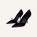 Christian Dior Satin Crystal Ball Embellished Pumps (Size 41)