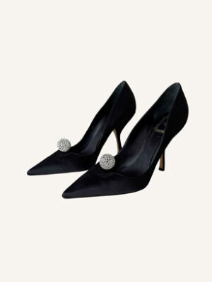 Christian Dior Satin Crystal Ball Embellished Pumps (Size 41)