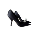 Christian Dior Satin Crystal Ball Embellished Pumps (Size 41)
