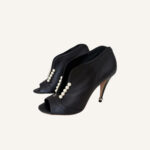 Chanel Pearl Open Toe Booties (Size 42)