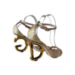 Dolce & Gabbana Nappa Mordore Sandals with Baroque DG Heel (Size 41)