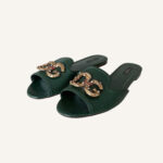 Dolce & Gabbana Logo Embellished Slides (Size 40)
