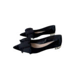Miu Miu Black Velvet Pumps with Bow (Size 41)