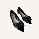 Miu Miu Black Velvet Pumps with Bow (Size 41)