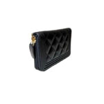 Chanel Boy Leather Zip Around Wallet