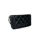 Chanel Boy Leather Zip Around Wallet