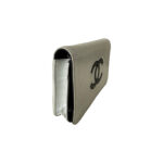 Chanel Timeless Silver Metallic Leather CC Wallet on Chain