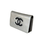 Chanel Timeless Silver Metallic Leather CC Wallet on Chain