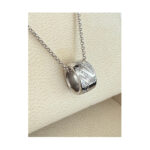 Elegant Chopard Chopardissimo diamond pendant with fine chain in white gold