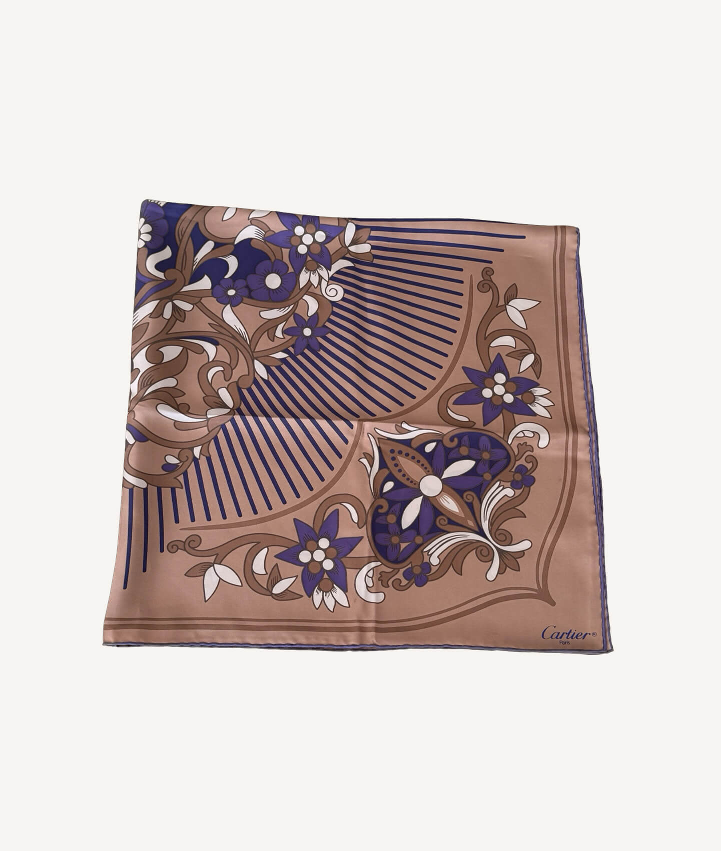 Cartier designer silk scarf with classic paisley print in premium quality