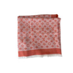 Luxury Louis Vuitton Monogram shawl crafted from premium silk and wool blend