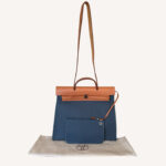 Hermès Herbag 39 tote with canvas and leather construction, spacious design for everyday elegance
