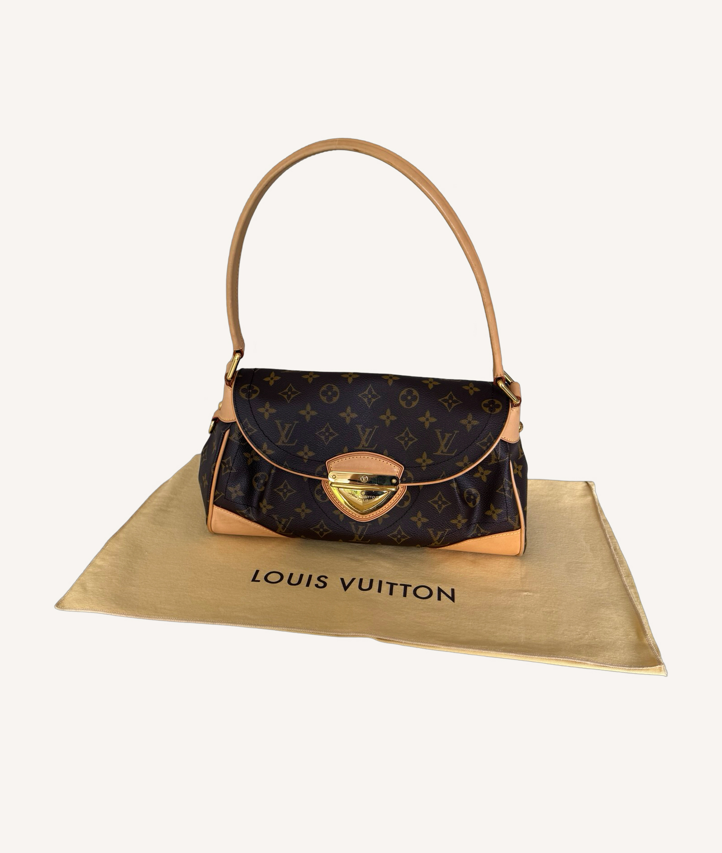 Louis Vuitton Beverly MM Monogram canvas shoulder bag with gold-tone buckle