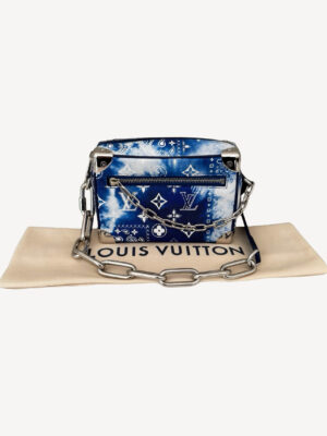 Louis Vuitton Mini Soft Trunk in Bandana Monogram canvas with silver-tone hardware and crossbody stra