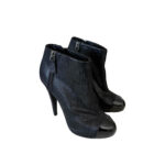 Chanel Patent Leather Cap Toe Ankle Boots (Size 37.5)