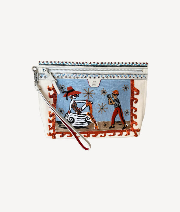 Christian Louboutin Greekaba Printed Zip Clutch Bag
