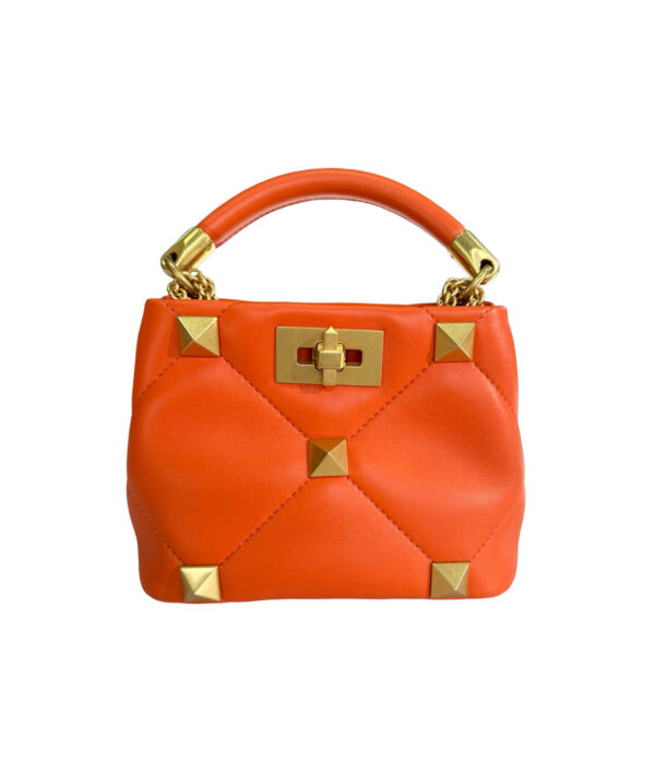 Valentino Roman Stud Raffia Bucket Bag