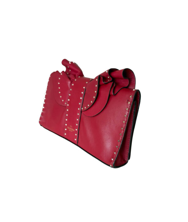 Valentino Very V Ruffled Leather Shoulder Bag