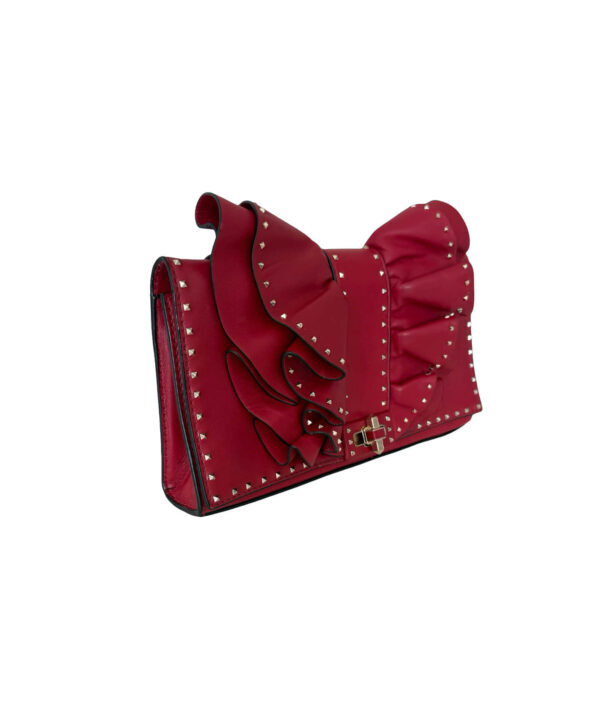 Valentino Very V Ruffled Leather Shoulder Bag