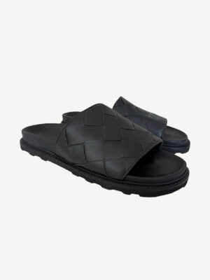 Bottega Veneta Men’s Speedster Slippers in Black with Chunky Sole