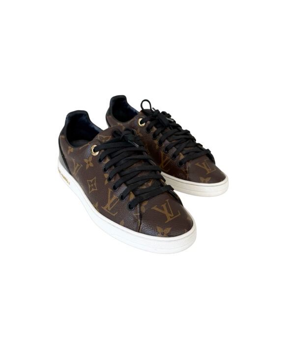 Luxury Louis Vuitton Front Row trainers with signature Monogram design
