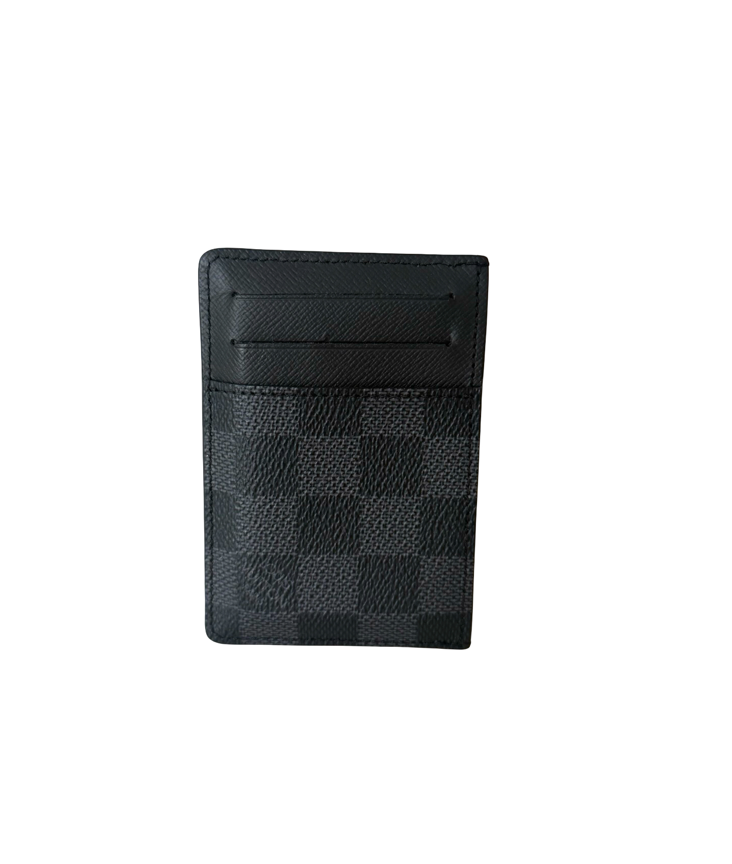 Authentic Louis Vuitton Damier Graphite Neo Porte-Cartes card case with multiple card slots