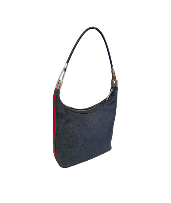 Gucci Denim Web Small Clasp Hobo