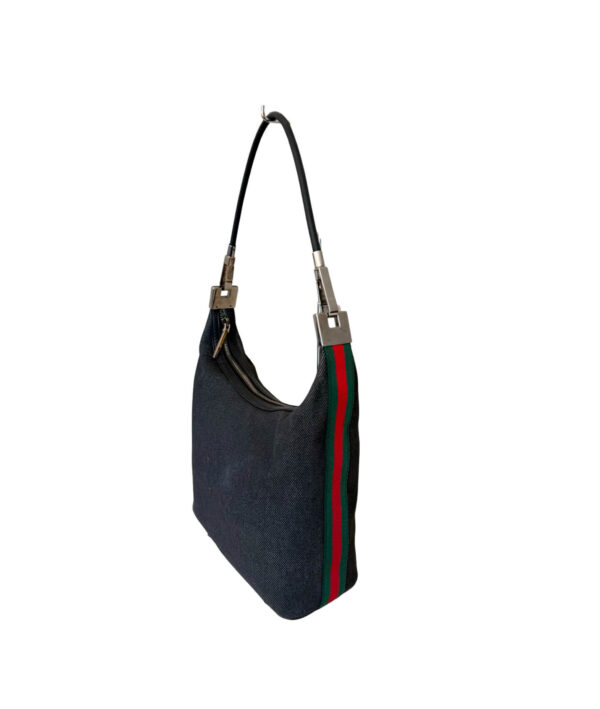 Gucci Denim Web Small Clasp Hobo