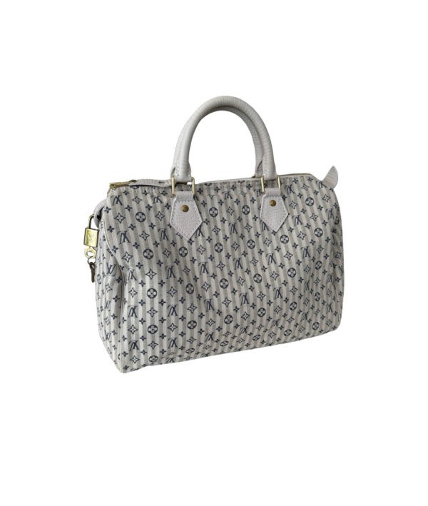 Louis Vuitton Mini Lin Croisette Speedy 30 top handle bag grey white