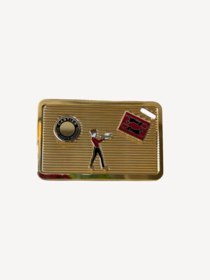 Cartier Diablo de lacquered travel tag in gold with enamel detailing