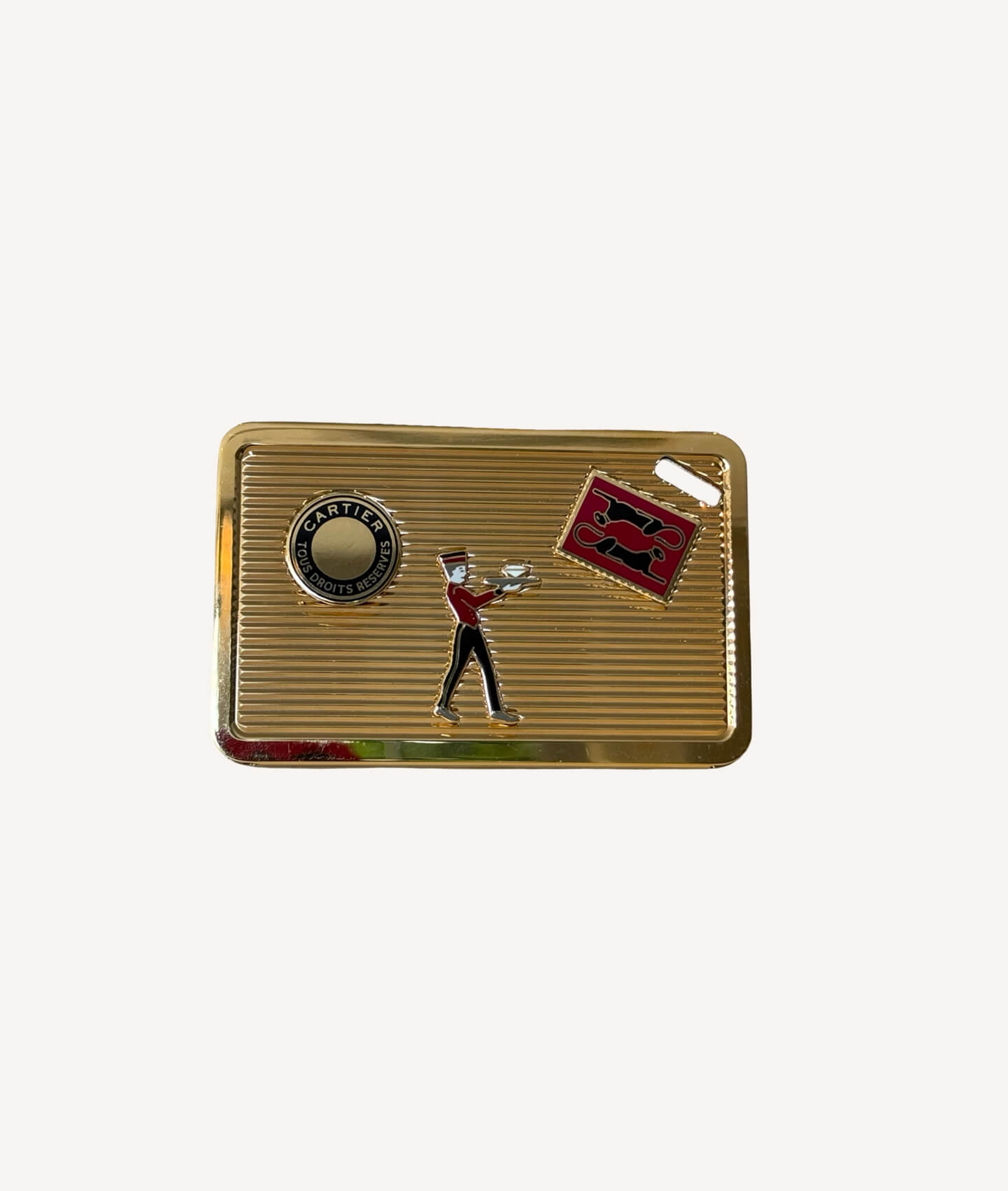 Cartier Diablo de lacquered travel tag in gold with enamel detailing